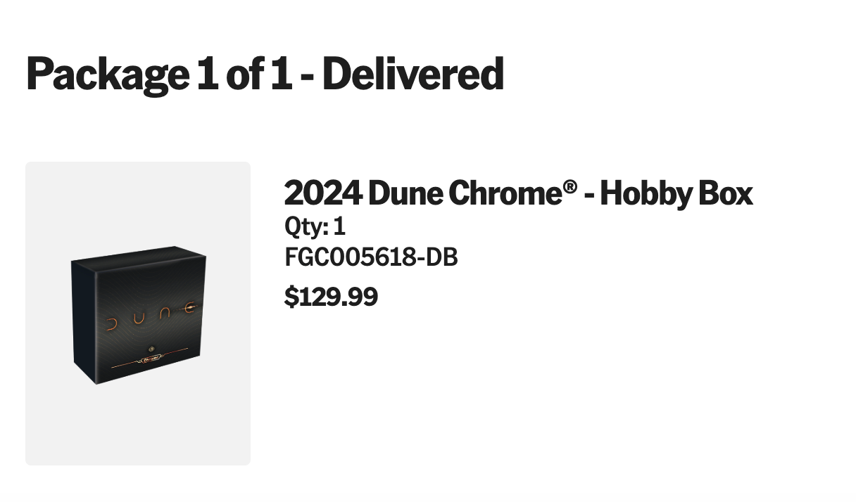 Order confirmation screenshot